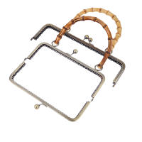 Marco De Bolso De Metal Vintage Con Cierre De Beso Y Mango De Bambú Para Joyería Y Costura Suministros De Hacer Bolso - details 9
