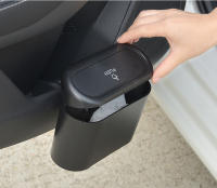 Caja De Basura Para Coche Negro ABS Tipo De Comprimido Cuadrado Almacenamiento De Basura Para Vehículo Accesorios Interiores De Auto Soporte De Limpieza Y Organización - details 9