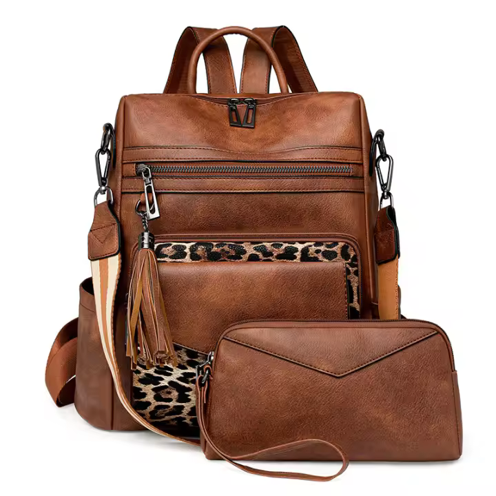 Mochila de cuero antirobo para Mujer, Diseño de moda, mochila de viaje, Bolso de hombre con Correa de muñeca. - 1