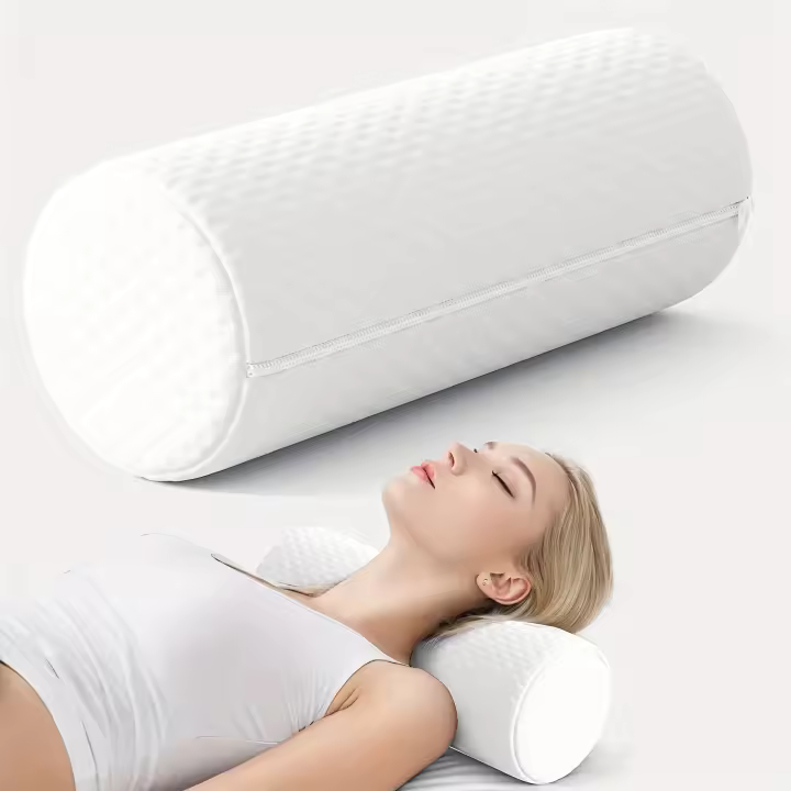 Almohada Redonda Para Cuello Y Espalda Con Cubierta Desmontable Y Lavable Ergonómicamente Diseñada Para Acomodar La Cabeza El Cuello Las Piernas Y El Cuerpo - 1