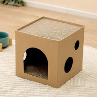 Juguete Para Gatos Caja De Cartón DIY Doble Con Plataforma De Rascado Y Cama Protege Muebles Juguete De Masticar Para Gatos - details 5