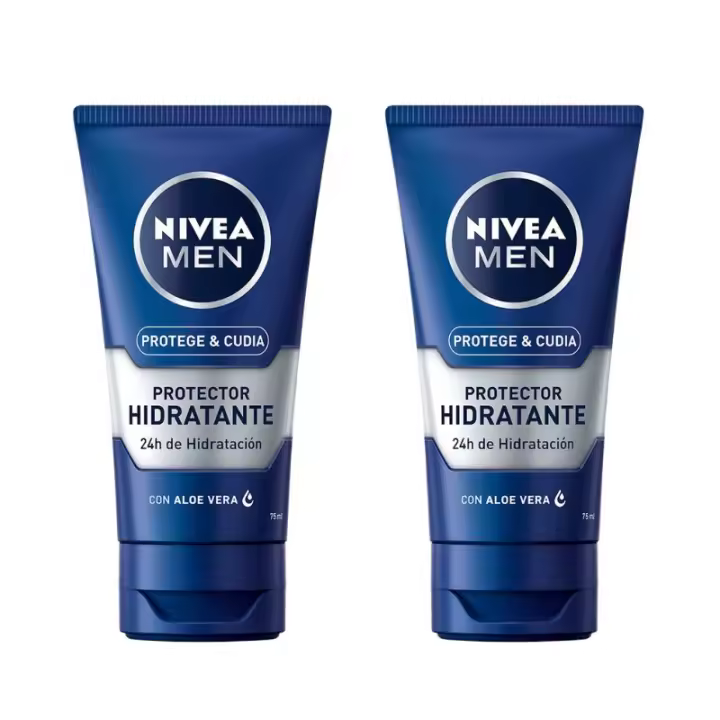 NIVEA  Men Protector Hidratante 75Ml  Hidratante para después del afeitado - Pack de 2 x 75 ml【ROUA】 - 1