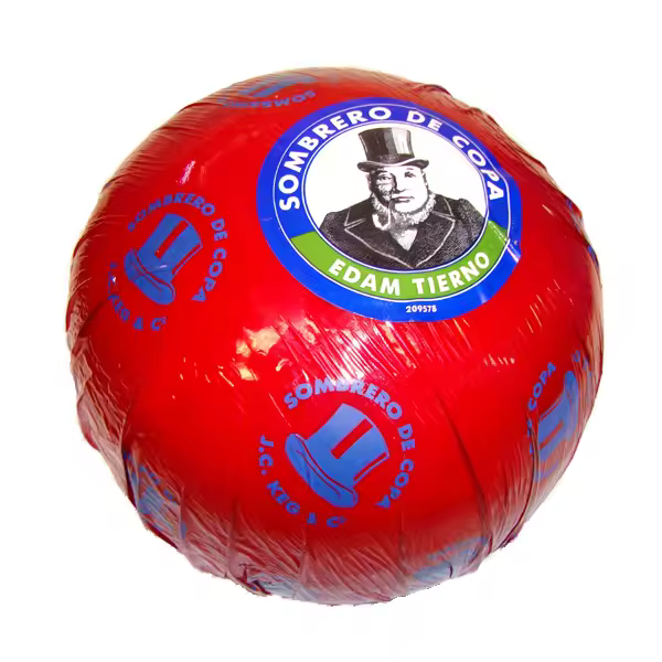 Queso de Bola Holandés. Sombrero de Copa. Queso Bola Tierno Seleccionado por los Expertos de WikiMark. Importado de Holanda. - 1