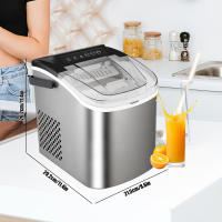 Máquina Automática de Hielo 15KG/24H con Auto-Limpieza, Tamaño de Cubitos Ajustable (25/22mm) para Hogar, Bar, Oficina o Restaurante - Fabricadora Portátil Eléctrica Estilo Bala, Incluye Paleta y Manual - details 5