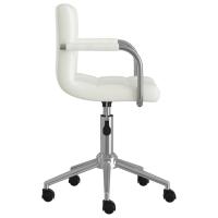 vidaXL Silla de oficina giratoria de cuero sintético blanco - details 3