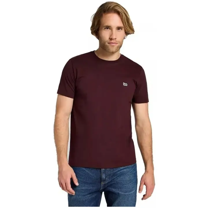 Camiseta Lee Ss Patch Logo Velvet Beet Hombre Morado - 1