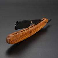 Afeitadora Manual De Madera Y Acero Inoxidable Cuchillo De Afeitar Plegable Para Barbero Profesional Tamaño Compacto Para Rostro Y Bikini - details 0