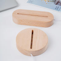 Soporte De Lámpara Luminosa DIY En Madera Sólida Base De Luz Nocturna LED De Acrílico 3D Decoración Para Habitación Y Sala - details 4