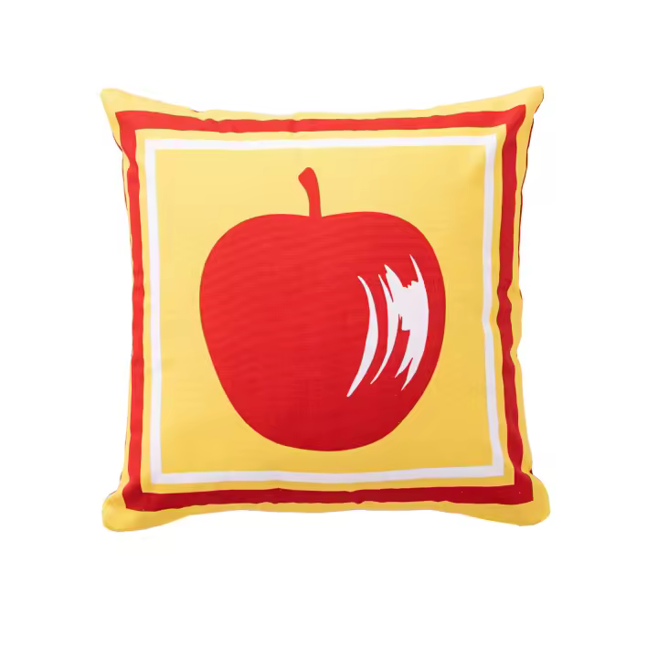 Cojin 40x40cm 144tc 100%algodon amarillo con manzana roja benetton fruits be - 1