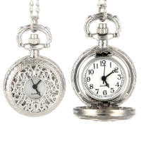 Reloj De Bolsillo Cuarzo Vintage Moda Para Mujer Collar De Cadena Con Florales Huecos Pendiente Reloj De Arena Para Regalos De Fiesta - details 7