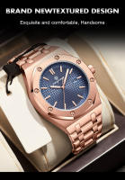 Reloj De Cuarzo Para Hombre Moda Con Correa De Aleación Y Anillo Octagonal Decorativo Movimiento De Cuarzo Alta Gama Reloj De Negocios - details 3