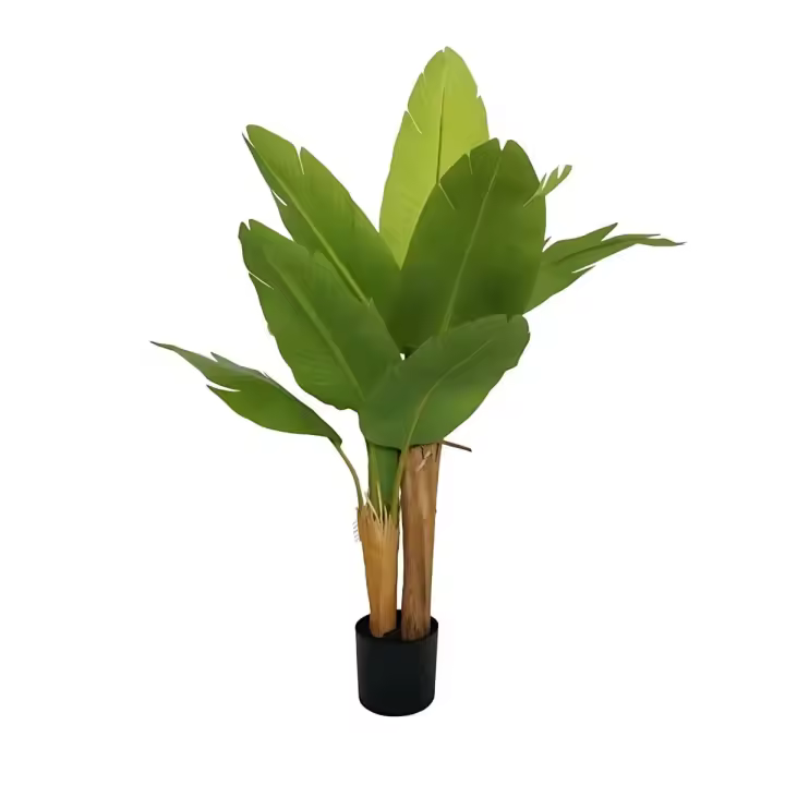 Planta decorativa imitación platanera verde/marrón 120 cm - 1