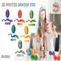 1/2PCS Huevo De Dragón 3D Imprimido Modelo De Dragón Articulado Rotativo Y Móvil Adorno De Escritorio Juguete Para Niños - details 1
