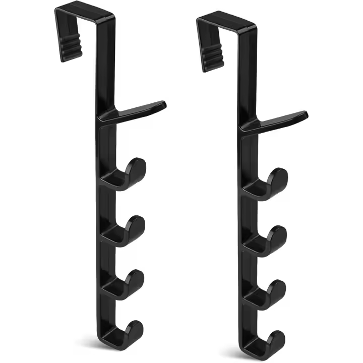 ganchos para colgar sobre la puerta, perchero vertical con 5 ganchos, perchero para colgar toallas. - 1