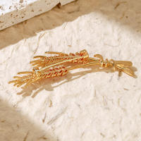 Broche De Flor Dorada Con Zirconia Joyería De Novia Lujo Accesorios Para Mujer Regalos Para Damas De Honor Adornos Elegantes Para Bodas - details 3