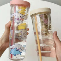 Botella De Agua Portátil Con Pajillas Y Fruta Infusor Taza De Jugo De Frutas Para Deporte Y Viajes Transparente Reutilizable Y Lavable - details 5