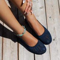 Zapatos Planos De Mujer Con Punta Redonda Y Color Sólido Zapatos Slip-on Transpirables Para Baile Casual Loafers De Tela De Algodón - details 4