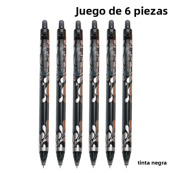 Set De 6 Bolígrafos De Gel Erasables 0.5mm En 6 Colores Recargables Y Lavables Para Escritorio Y Escuela Material Plástico Y Metal - 1