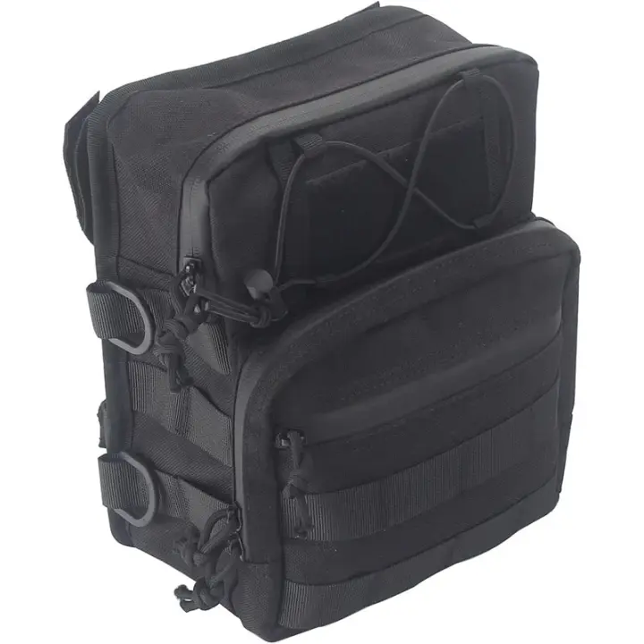 Bolsa T-Bar Molle Universal Para Harley Softail Low Rider ST Bobber Cafe Racer Estilo Club Resistente Al Agua Y Al Desgaste Con Cremallera Y 4 Fijaciones Velcro - 1