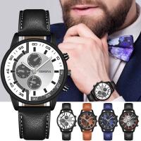 Reloj Digital Para Hombre Con Cinta Graduada Reloj De Cuarzo Para Hombre Resistentes Al Agua 3Bar Material De Correa De Cuero Estilo Casual Y Moda - details 0