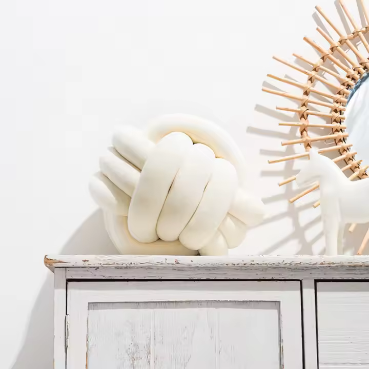 Cojín De Decoración Aesthetic Hecho a Mano En Colores Caqui Cream Pink Blanco Negro Estilo Americano Relleno De Fibra 100% Poliéster - 1