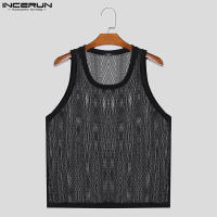 Camiseta De Hombre Para Verano Con Transparencia Y Malla Sin Mangas Estilo Casual Streetwear Moda 2024 Tallas S-5XL INCERUN - details 13