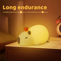 Lámpara Nocturna Para Niños De Silicona Capybara Cartoon USB Recargable Con Temporizador Y Regulación De Brillo Luces De Noche Decorativas Para Habitación - details 15