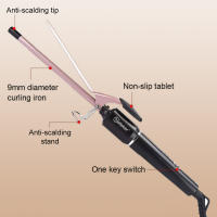 Hatteker 9mm Rizador De Pelo Cerámico pro Con Temperatura Constante Y Turmalina Para Uso En Salón De Belleza Seco Y Húmedo - details 3