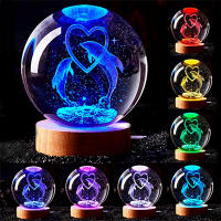 Lámpara Nocturna De Cristal 3D Delfín Regalo De Cumpleaños Para Novia Clase Amiga Esposa Niños Navidad Día De San Valentín - details 1