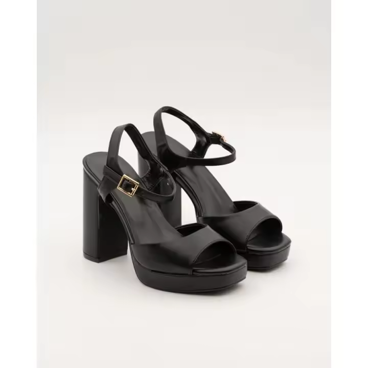 Buonarotti Sandalia mujer plataforma , polipiel beige o negro - 1