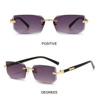 Gafas De Sol Rectangulares Sin Montura Para Hombres Y Mujeres Moda Retro Protección UV400 Viajes De Verano Tamaño Único - details 4
