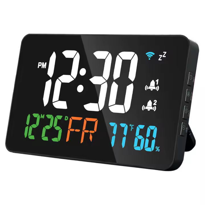 Reloj De Despertar Inteligente Con Estación De Meteorología Termómetro Y Higrómetro Tuya WiFi Compatible Con Smart Life Para El Hogar - 1