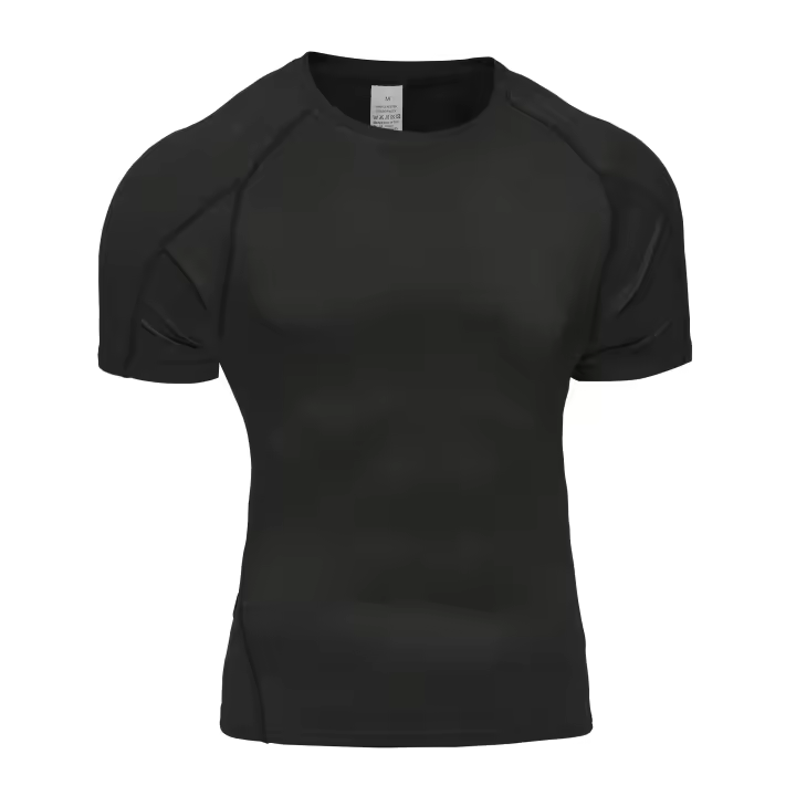 Camiseta De Correr Para Hombre Verano Deporte Fitness Sudadera Elástica Compresión T-Shirts De Poliéster Talla Verdadera Para Gimnasio Y Deportes - 1