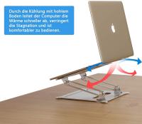 BIT Elevator para Portatil, Atril para Laptop, Soporte de aluminio plegable y fijo para ordenador portátil, soporte portatil aluminio plegable, altura ajustable, ergonómico, Con ventilacion de calor para Macbook Pro/air de 11/13/14/15.6/17 pulgadas - details 2
