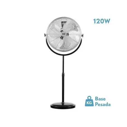 FABRILAMP Ventilador de Pie Trascias 120w Negro Orientable | Altura Regulable | 3 Velocidades Ajustables - 1