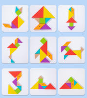 Rompecabezas Magnético 3D De Formas Geométricas Tablero Tangram Juguete Educativo De Madera Para Niños Juego Montessori - details 22
