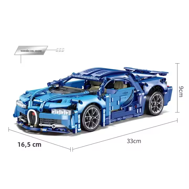 Coche De Carreras Super Deportivo Bugattied 1:14 En Bloques De Construcción Técnico De Ciudad Modelo MOC Juguetes Educativos Para Niños Y Adultos - 1