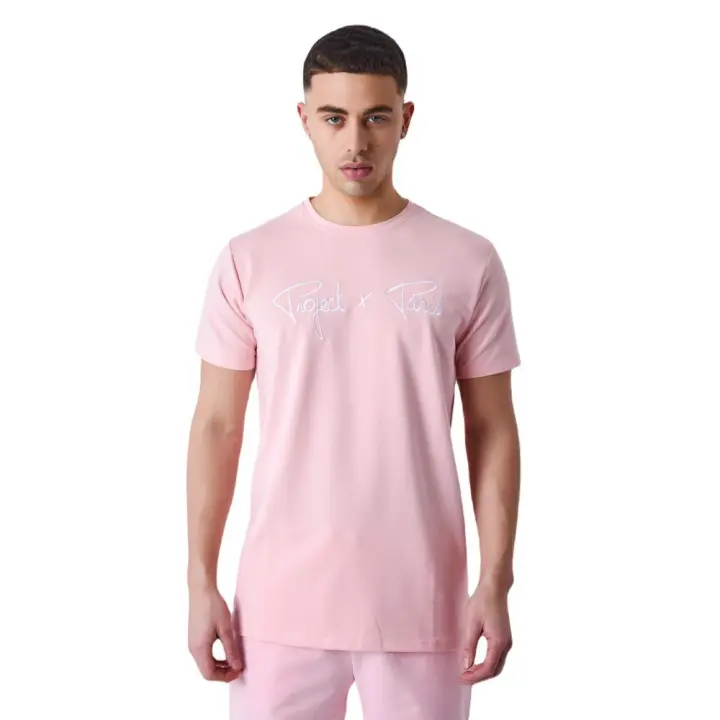 Camiseta Project X Paris Essentials Basica Borada Rosa T Shirt 1910076-Pkw - 1
