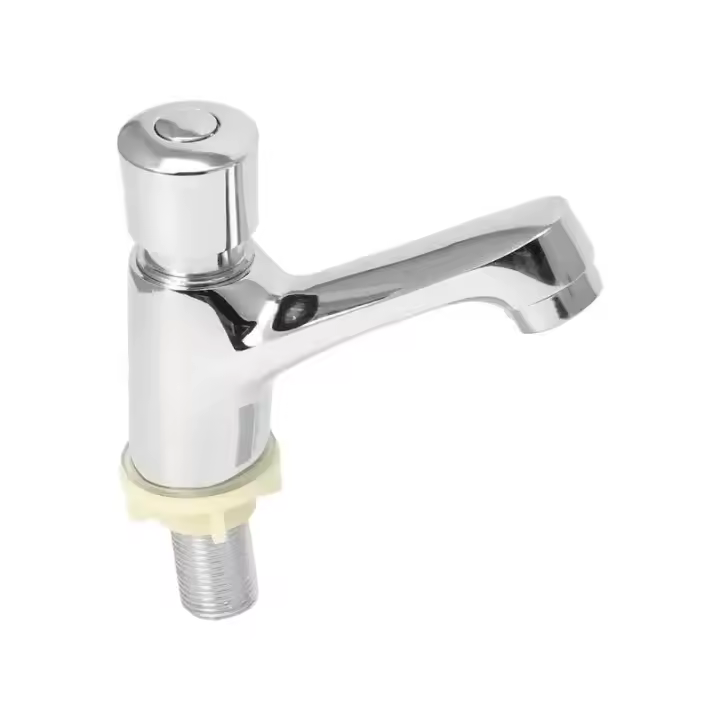 Grifo De Baño Auto-Cerrado Ahorrador De Agua Con Botón De Retraso Accesorio De Baño Material De Acero Inoxidable Montaje En Superficie - 1