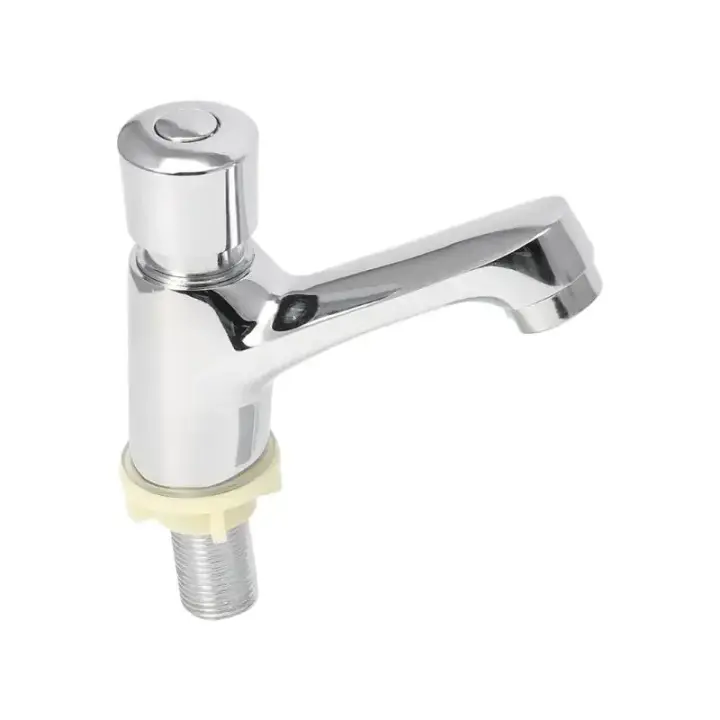 Grifo De Baño Auto-Cerrado Ahorrador De Agua Con Botón De Retraso Accesorio De Baño Material De Acero Inoxidable Montaje En Superficie - 1
