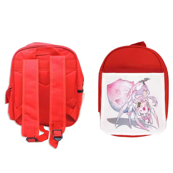 MERCHANDMANIA Pack Mochila Roja y Estuche arachne kumo desu ga nani ka serie anime manga school material - 1