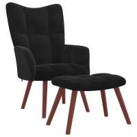vidaXL Sillón de relax con taburete de terciopelo Gris claro, Gris oscuro, Verde oscuro Sillon Dormitorio Sillon Comodos Silla Relax Sillón Sofá - details 3