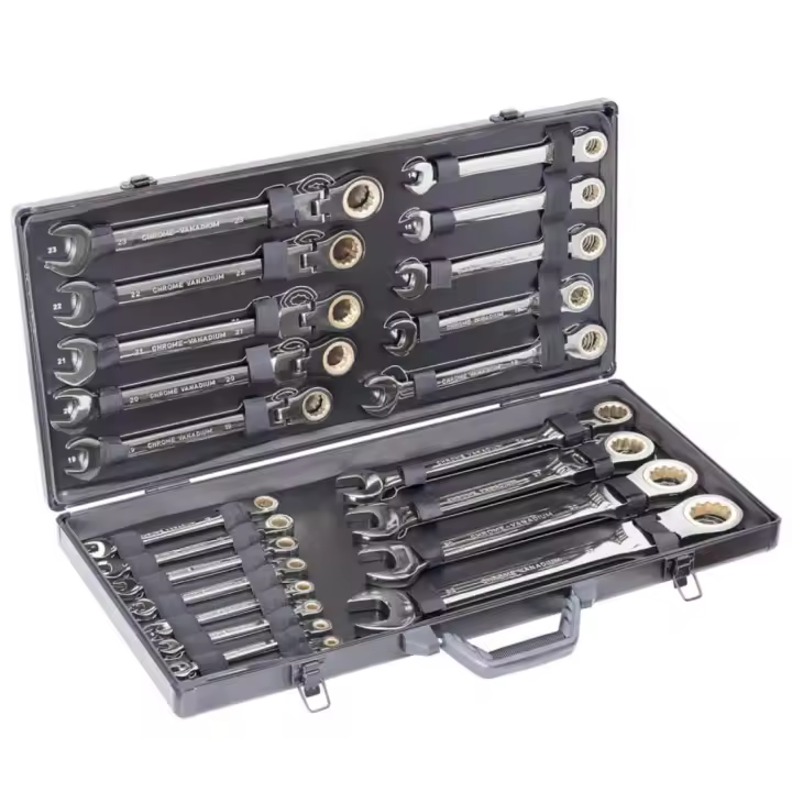 KRAFTMANN - Conjunto de Llaves de Trinquete, Herramientas, 22 Piezas de Metal Resistente de Cromo-Vanadio - 1