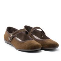 Zapatillas de lona mujer VULLADI 5409-032 MERCEDITAS TERCIOPELO MARRON 27169 XL - details 0