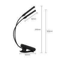 Lámpara De Lectura Para Cama Clip on Luz LED Para Libros Con Doble Luz De Pianista Recargable Por USB Adecuada Para Lectores Y Músicos - details 5