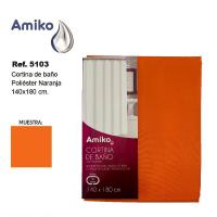 CORTINA DE DUCHA DE POLIÉSTER AMIKO 140X180 CENTIMETROS DE COLOR NARANJA - details 0