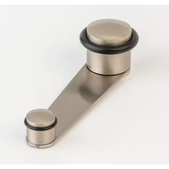AZERO - Tope puerta giratorio/protector puertas retenedor puertas de hasta 50mm con tornillos/desmontable fácil montaje, atornillado al suelo tornillo y taco expandible. Disponible en negro y en níquel satinado - 1