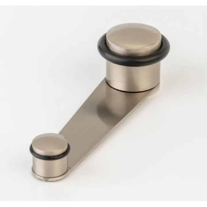 AZERO - Tope puerta giratorio/protector puertas retenedor puertas de hasta 50mm con tornillos/desmontable fácil montaje, atornillado al suelo tornillo y taco expandible. Disponible en negro y en níquel satinado - 1