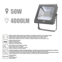 ORION91 Pack x 3 unidades Foco Proyector LED 50W 80lm/W 4000lm IP65 4000K Blanco Neutro - details 0