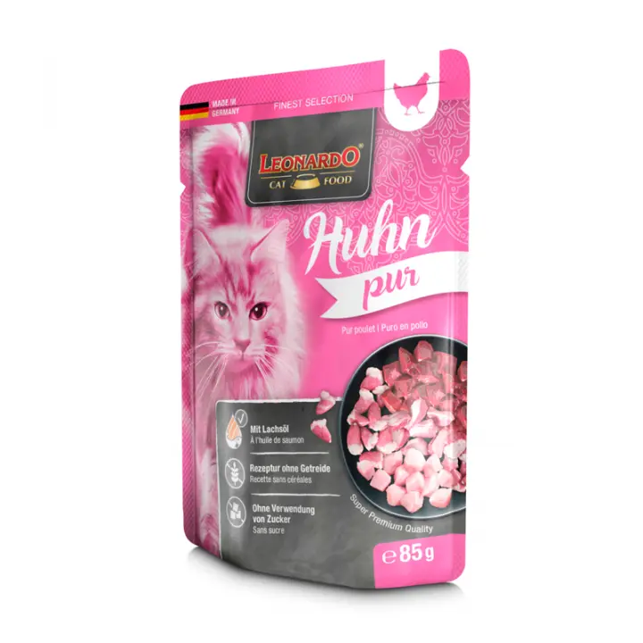Leonardo Puro en Pollo Comida Húmeda para Gatos - 16 unidades x 85gr - 1